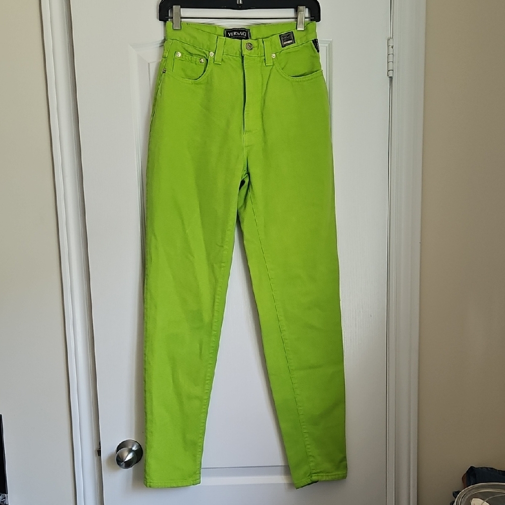 VERSACE: Vintage Lime Green High Waisted Jeans